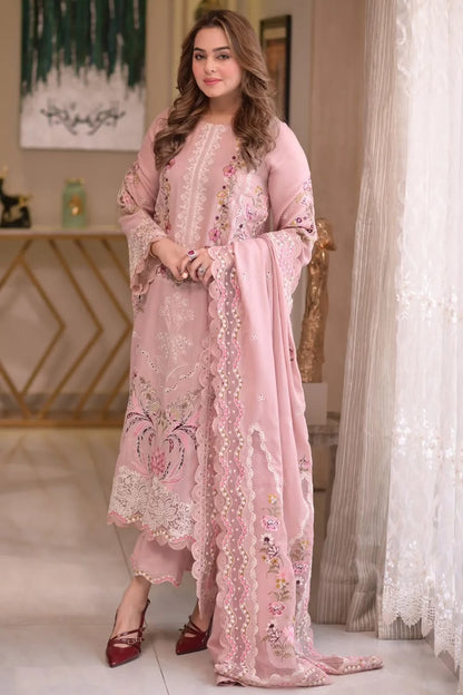 ANEELAS - 3PC DHANAK CHIKANKARI EMBROIDERED LUXURY