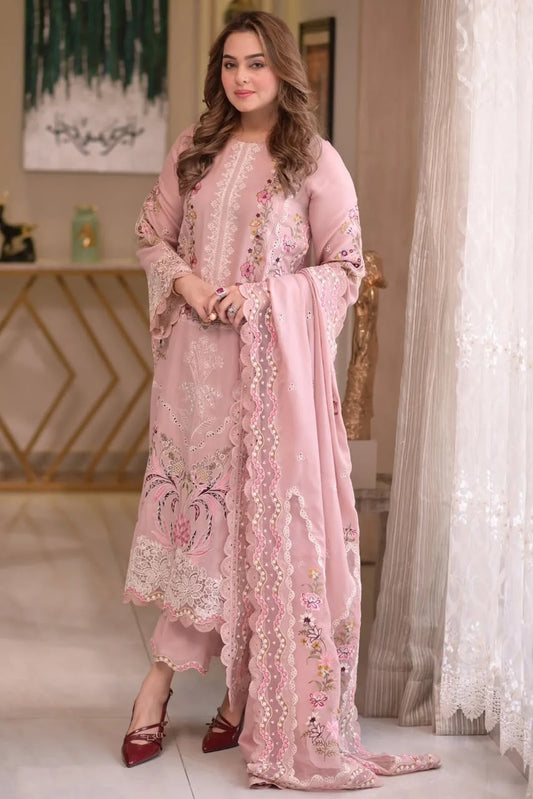 ANEELAS - 3PC DHANAK CHIKANKARI EMBROIDERED LUXURY