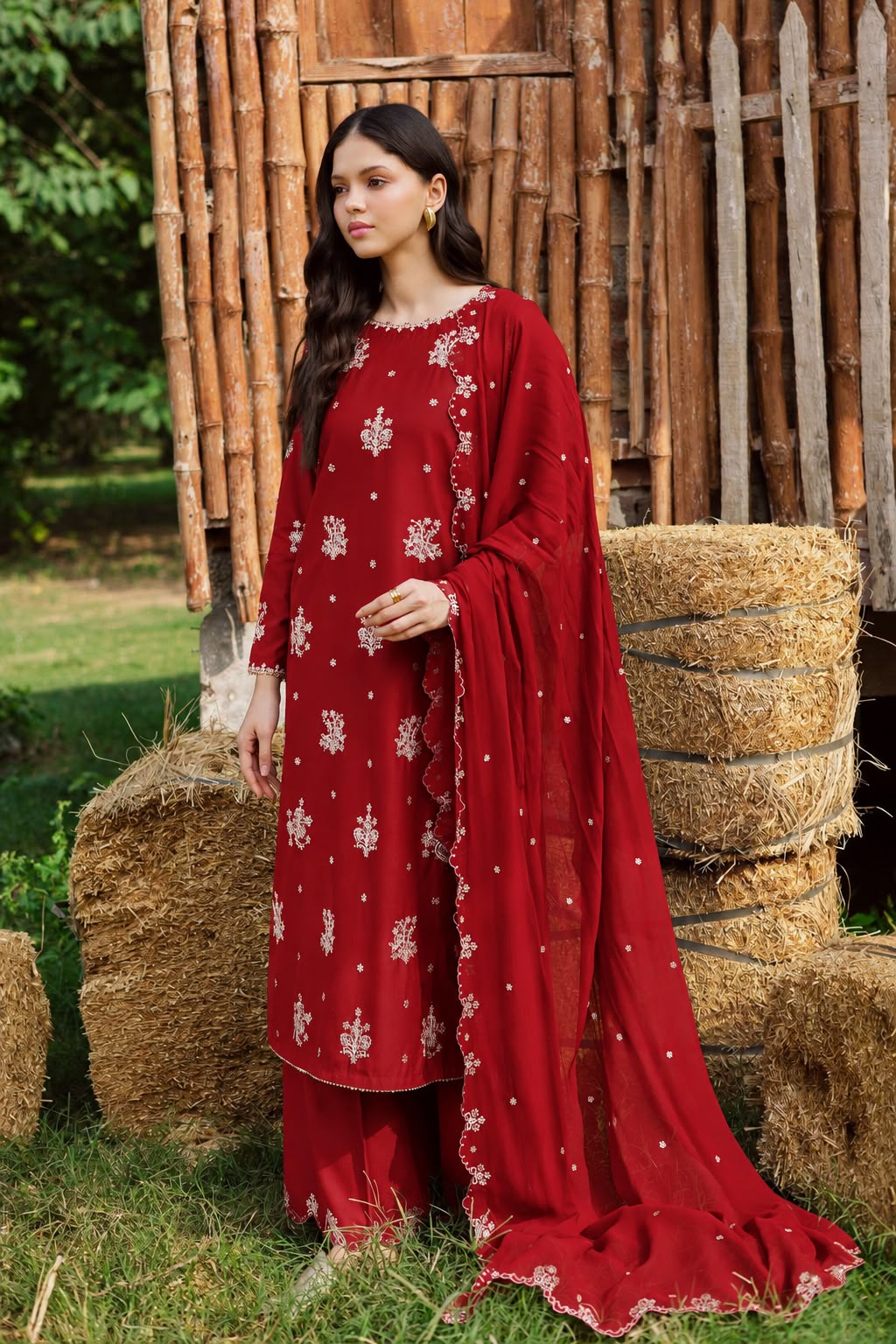 BATIK - 3PC DHANAK EMBROIDERED LUXURY ANG-2062
